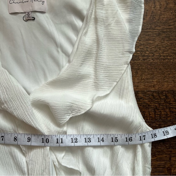 Charles Henry size 1X white ruffle surplus midi dress - Picture 6 of 10